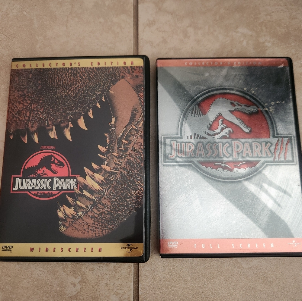 Jurassic Park Collector's Edition DVD And Jurassic Park 3 Collector's Edition